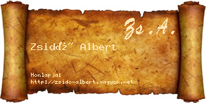 Zsidó Albert névjegykártya
