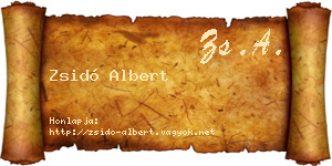 Zsidó Albert névjegykártya